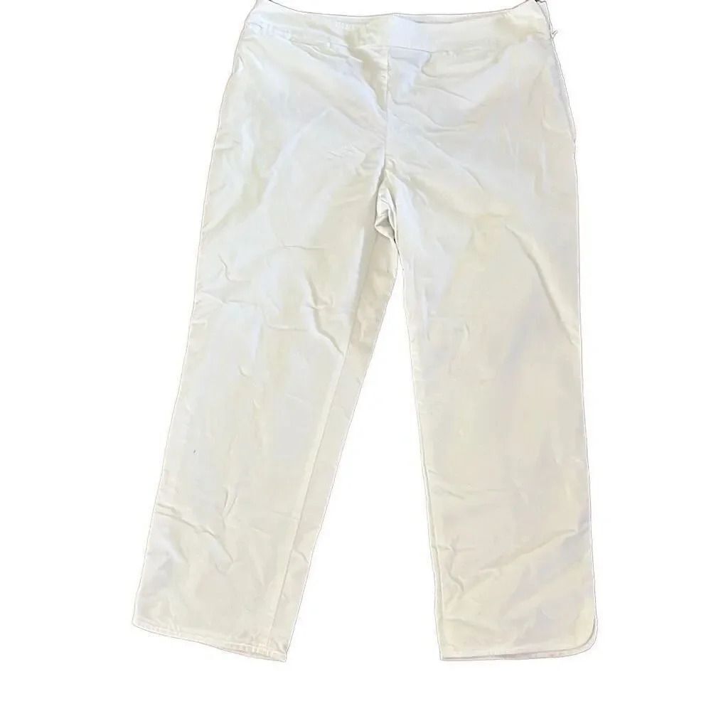 Talbots side zip white Capri pants size 12